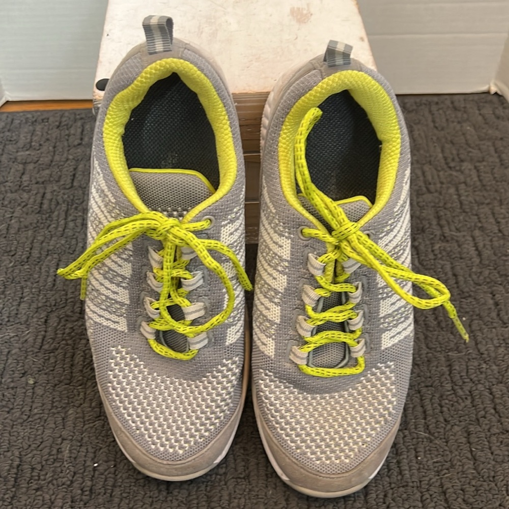 Biofit Womens Size 9 X-wide Shoes Gray Stretch Knit Walking Sneakers 987